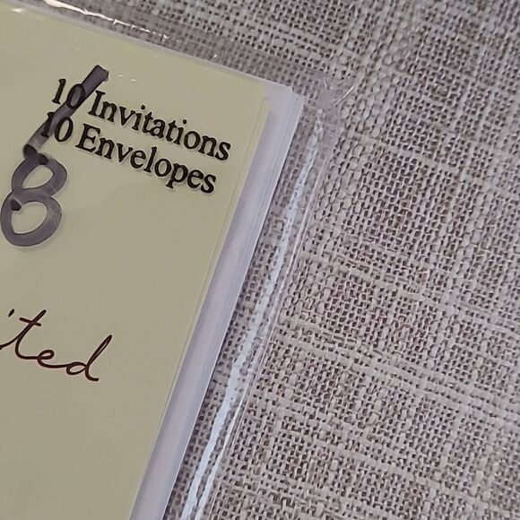 Invitation cards quantity 8 card envelopes party invite mail get together cream - Picture 2 of 16